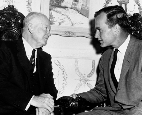 Bush with President Dwight D. Eisenhower.