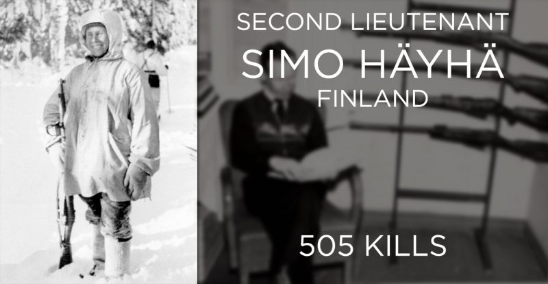 Häyhä after being awarded the honorary rifle model 28.