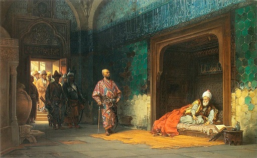 Bayezid I Thunderbolt in Tamerlane's captivity, by Chlebowski