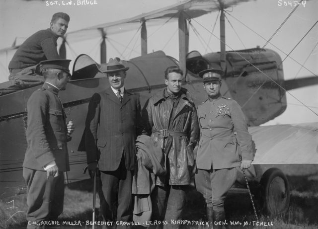 Col. Archie Miller, Benedict Crowell, Lt. Ross Kirkpatrick, Mitchell, Sgt. E.N. Bruce.