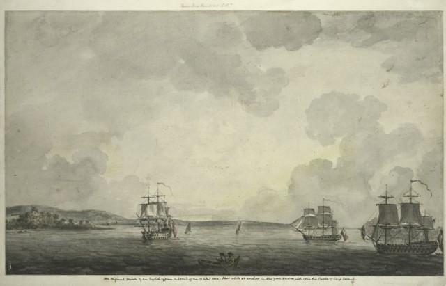 British ships in New York Harbor following the British takeover of New York City in 1776 (Image)