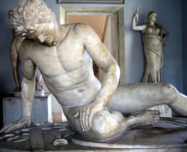 The Dying Galatian, a statue recovered in the 17th century from the area of the Gardens of Sallust (photo by antmoose from Wikipedia)