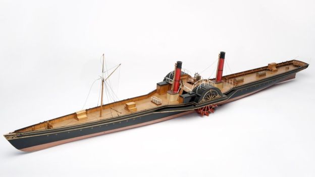 Glasgow Museums' scale model of Iona I, a steam ship bought by Confederate agents but lost in the Clyde