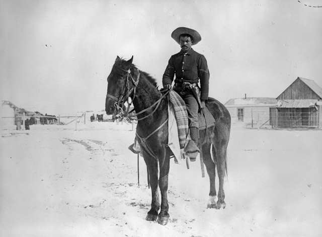 Buffalo Soldier in the 9th Cavalry, 1890. By Denver Public Library, , Public Domain,