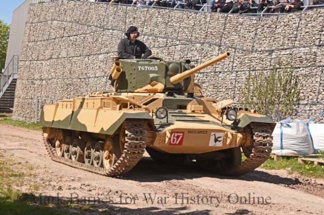 Bob from Baltimore enjoying his moment in the sun atop the Panzer III. The Valentine is always a welcome sight and looked magnificent in the sunshine.