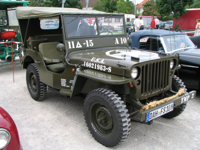An open sided Jeep similar to the one General Omar Bradley had to use