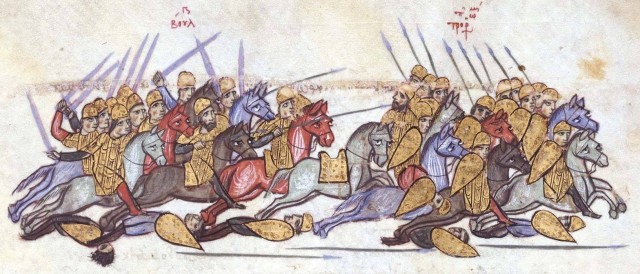 (Depiction of the Battle of Achelous from John Skylitzes)