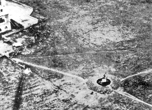 The Würzburg radar array from another angle, showing the equipment in profile.