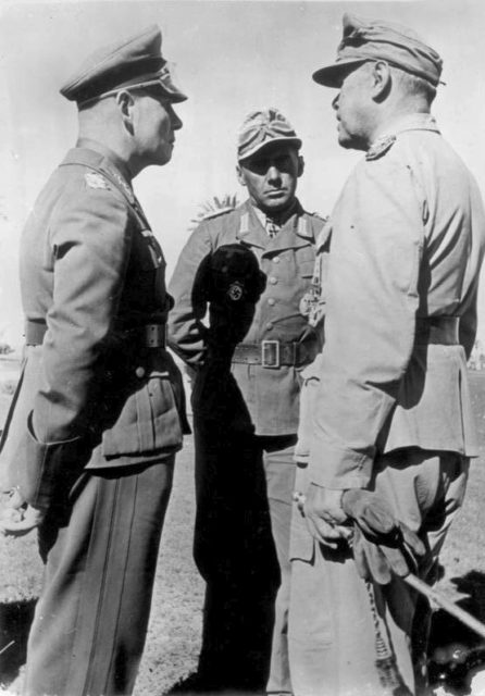 Rommel, Bayerlein and Kesselring in North Africa. Photo Credit.