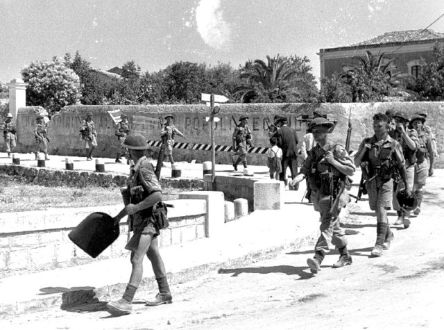 The Canadians in Sicily: Men of The Loyal Edmonton Regiment, part of the 1st Canadian Division, enter Modica.