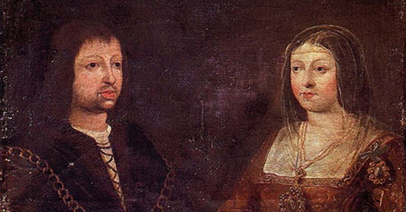 Wedding portrait of King Ferdinand II of Aragón and Queen Isabella of Castile.