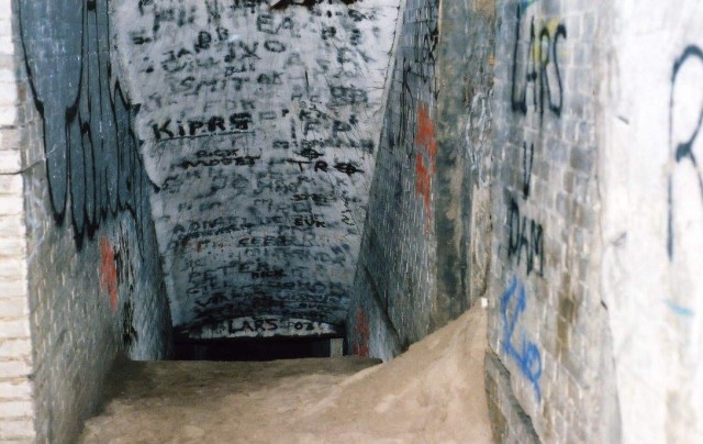 A lot of graffiti inside.