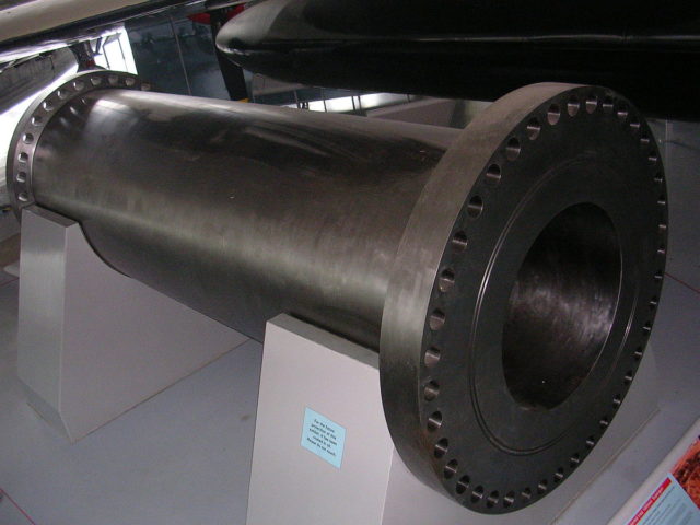 A section of the Iraqi supergun from Imperial War Museum Duxford. Photo Credit.