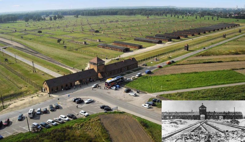 Nazi death camp Auschwitz-Birkenau in Poland. <a href=