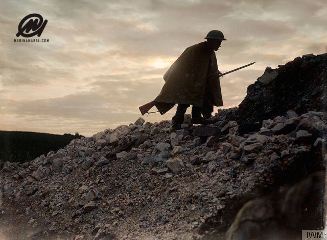 2b.British-sentry-going-up-to-his-post;-near-Beaumont-Hamel,-July-1916.