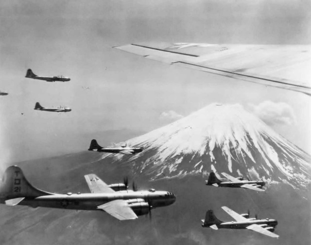 6.B-29_468th_Bomb_Group_Bombers_Flying_Over_Mount_Fuji_Japan