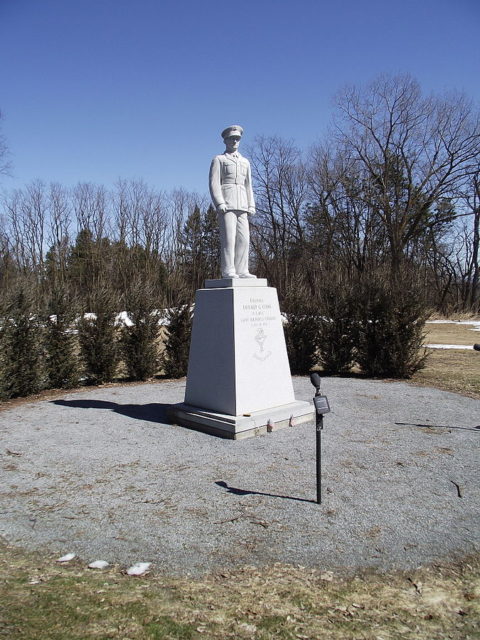 Statue of Col. Cook on the campus of St. Michael's College in Colchester, Vermont. Photo Credit.