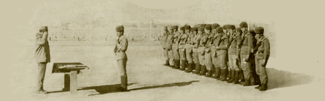 Award presentation ceremony of the 9th Company men.