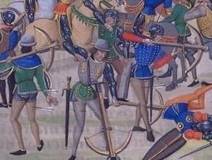 Genoese crossbowmen during Battle of Crécy