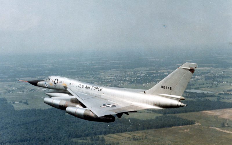 Convair B-58A Hustler in flight (S/N 59-2442). Photo taken on June 29, 1967. (U.S. Air Force photo)