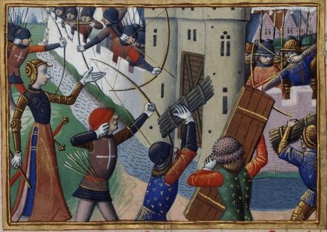 Joan of Arc at the Porte Saint Honoré in the siege of Paris in 1429