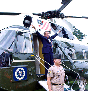 Richard Nixon Leaving the White House For the Final Time ... photo via Wikipedia 