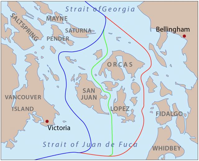 The disputed San Juan Islands