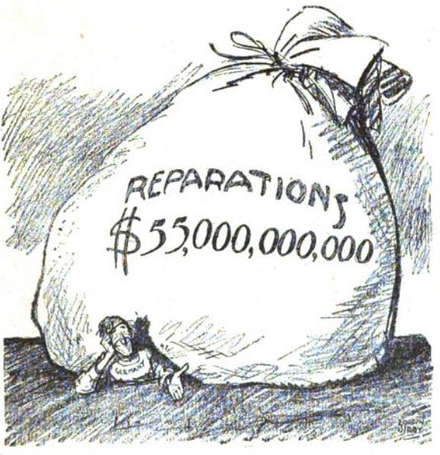 Cartoon: The cost of Reparation (Wikipedia)