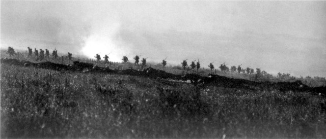 The Tynseside Irish walking into battle on the morning of July 1st 1916.