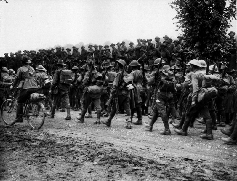 Australian 6th Brigade marching Somme. Source: (AWM EZ0092), Wikimedia Commons