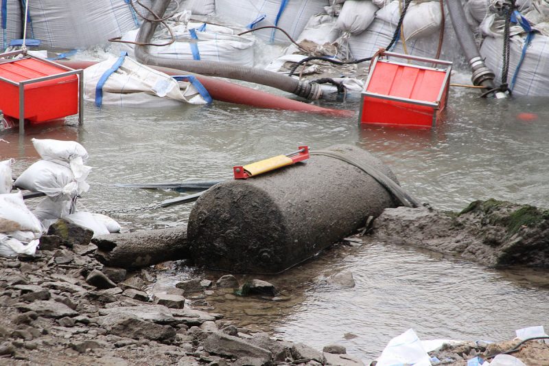 British WW2 air-dropped blockbuster bomb found in Koblenz. 
Source: Holger Weinandt/ CC BY-SA 3.0 de/ Wikimedia Commons