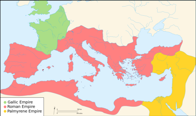 The crisis of the third centurey clearly shows that a three-sided civil war was possible. Image: Wikipedia