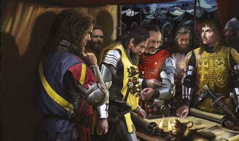 The Crusaders' Military Council Before The Battle. Image Courtesy to National Geographic