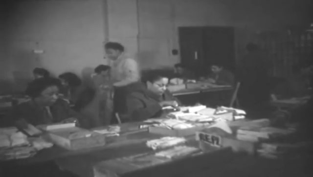 The 6888th Central Postal Directory Battalion at work on April 14, 1945 Image Source: