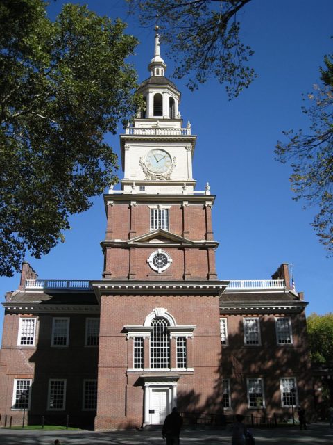 Independence Hall as seen from the south side. Photo via NOAA Photo Library and Wikipedia. 