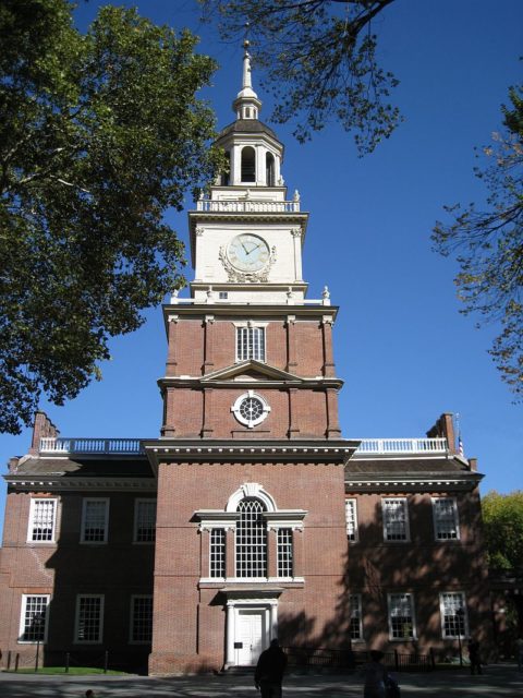 Independence Hall as seen from the south side. Photo via NOAA Photo Library and Wikipedia.