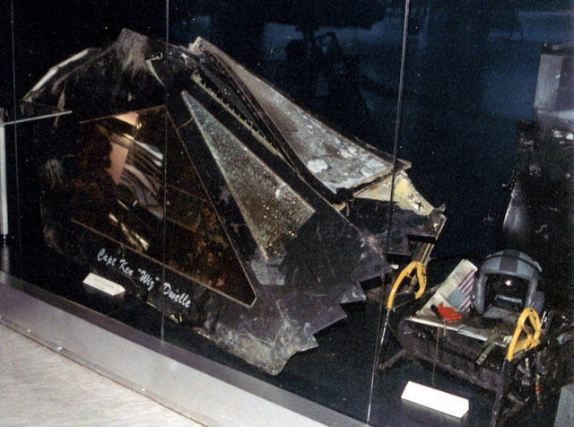 Canopy and ejection seat of the F-117A at the Serbian Museum of Aviation Image Source: Marko M CC BY-SA 3.0