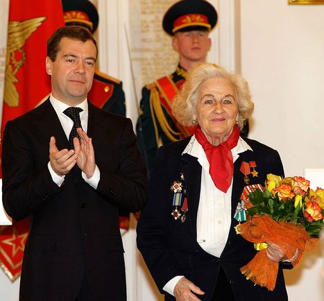Nadia in 2009 with Russian President Medvedev Image Source: Kremlin.ru CC BY 4.0