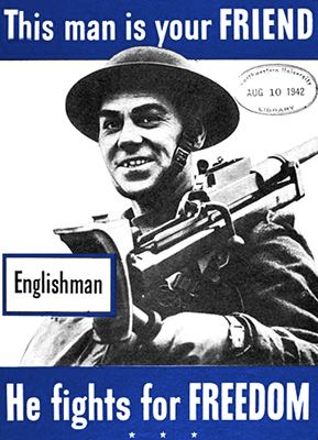 American propaganda advising viewers that the English are their friend and not the enemy. Wikipedia / Public Domain