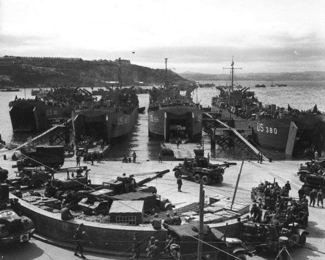 LCTs loading in England prior to D-Day. Source: Wikipedia / Public Domain