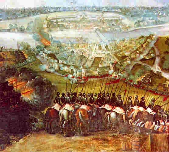 The Army of Flanders taking Maastricht in 1579 during the Dutch Revolt. Source: Wikipedia