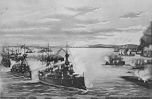 A contemporary lithograph of the battle.