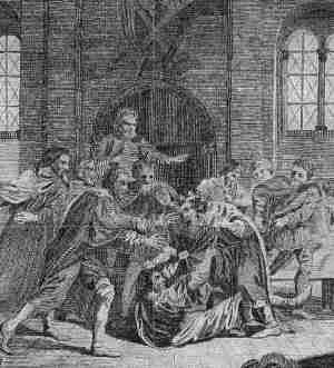 Murder of King Edmund I at Pucklechurch in 946. Source: Wikimedia Commons