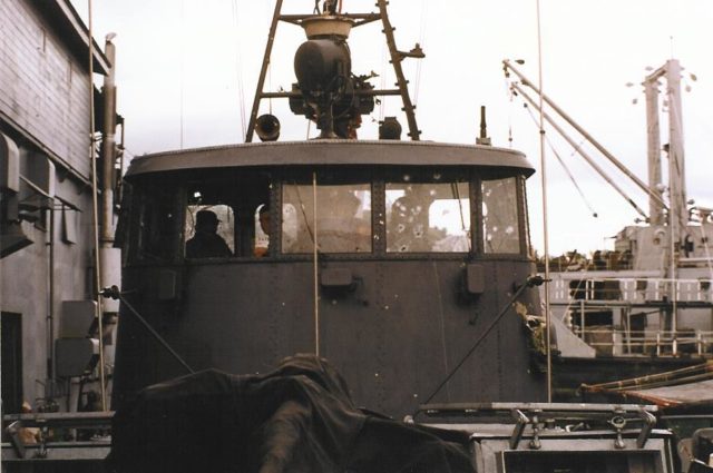 Damage to the Point Welcome's bridge/pilot house. Courtesy of USCG.mil