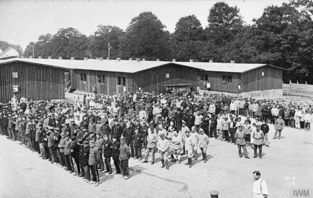 Prisoners of War Paraded at Giessen Camp Prisoners of War paraded at Giessen Camp.