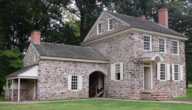 Issac Pott's House, George Washington's headquarters while at Valley Forge. Photo via Wikipedia. 