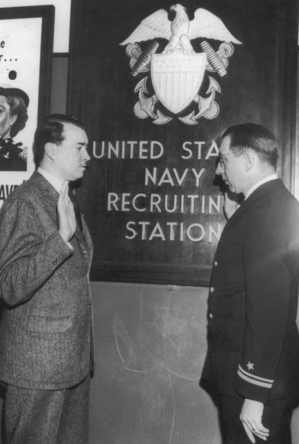 William Hitler being sworn into the US Navy on March 6, 1944 Image Source: