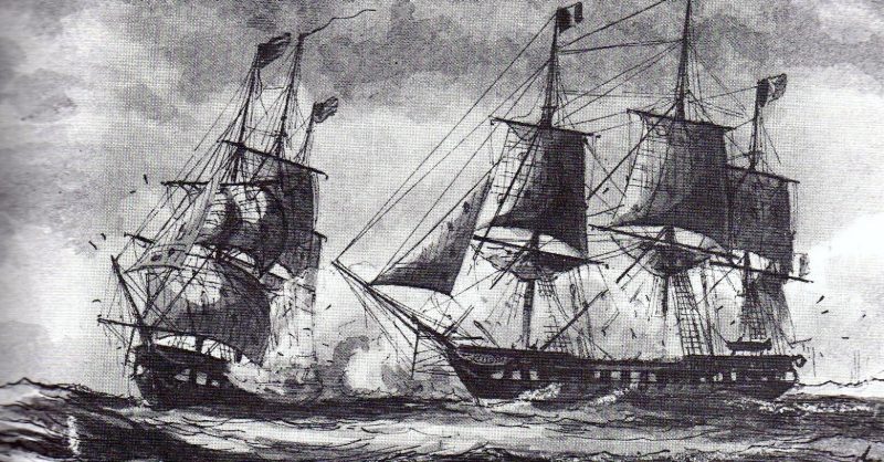 The fight between USS Constellation and L'Insurgente (William Bainbridge Hoff)