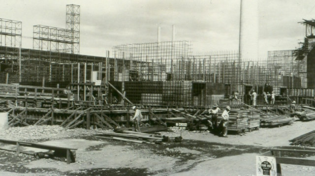 Hanford's Reactor B under construction in 1944 Image Source: