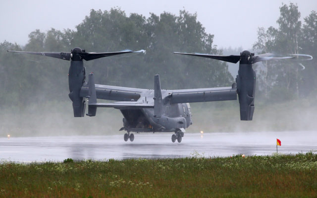US Air Force Bell Boeing V-22 Osprey at Tour-de-Sky airshow at Kuopio, Finand. (Photo by Fyodor Borisov/Transport-Photo Images)